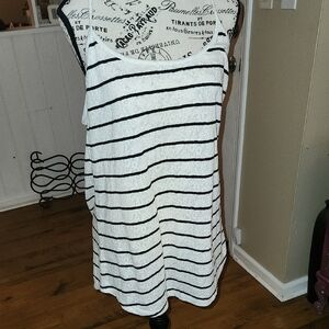 3/$25  LOFT Black and White Striped Tank Top